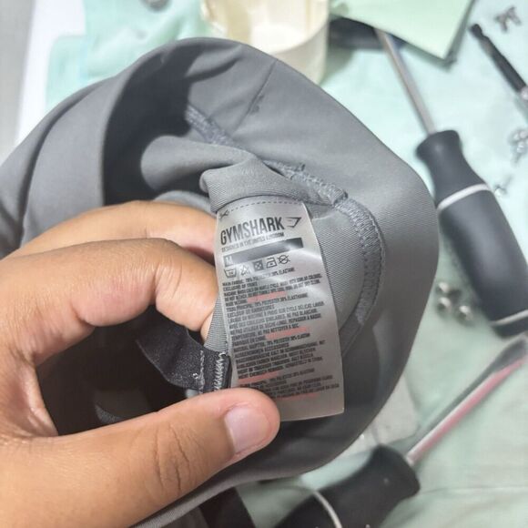 Gymshark Asymmetric Sports Bra Smokey Gray Black Light Support Size Medium - Picture 5 of 6